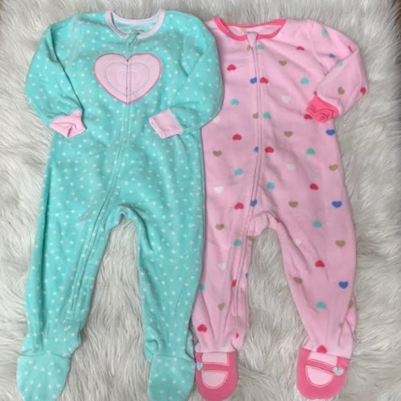 Absorba Other - NWT Absorba 2-piece Fleece Zip Up Footed Pajamas